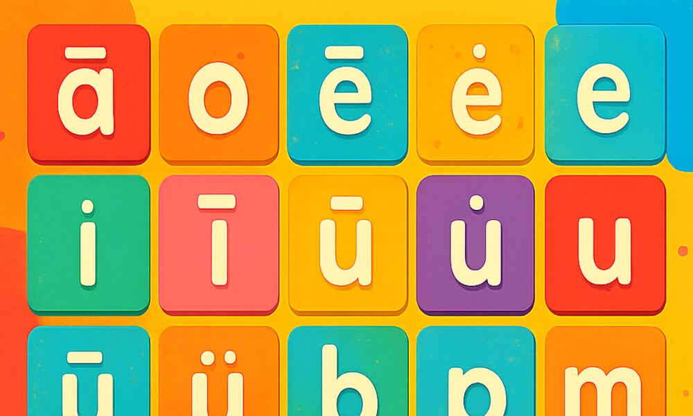 中国語のピンインを並べた画像。日本人にとってピンインの発音が難しく感じる場合がある。